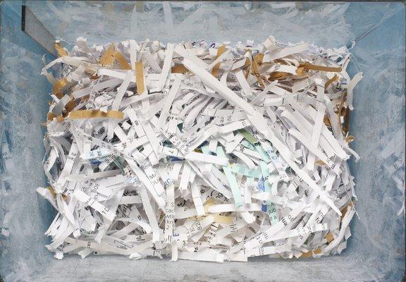 Bins of shredded paper