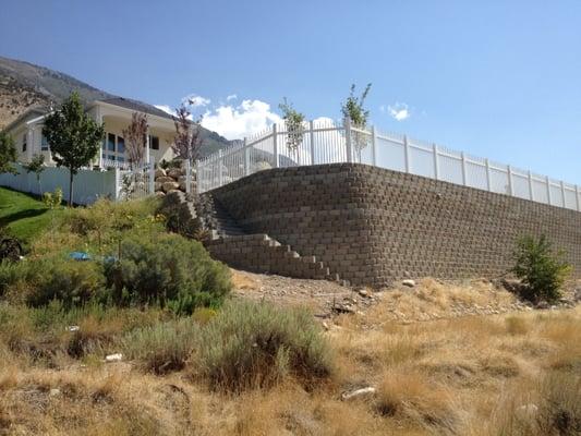 House and Large Retaining Wall