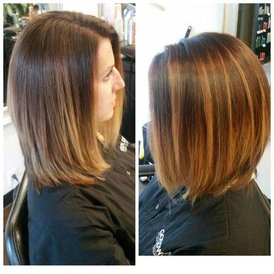 Balayage re-touch and richer root color