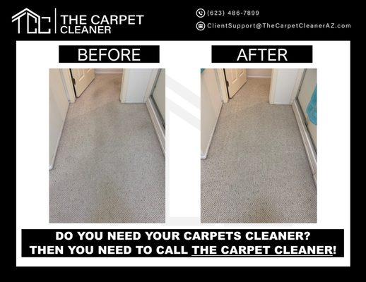 Have soil and dark marks in your traffic areas? Looks like you need your carpets cleaner. Which means you need to call The Carpet Cleaner!