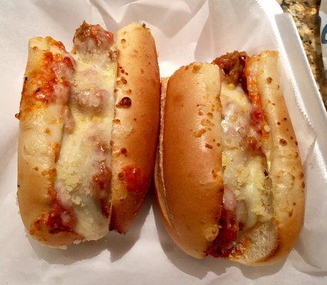 Meatball sub with Parmesan