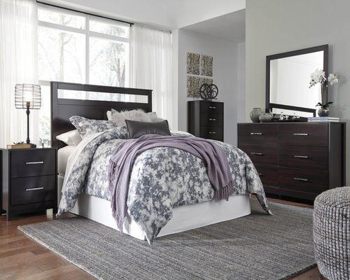 Happy's carries only name brand furniture like Ashley Furniture. Take home a beautiful 4pc Bedroom Set starting at only $18.99 p/week today!