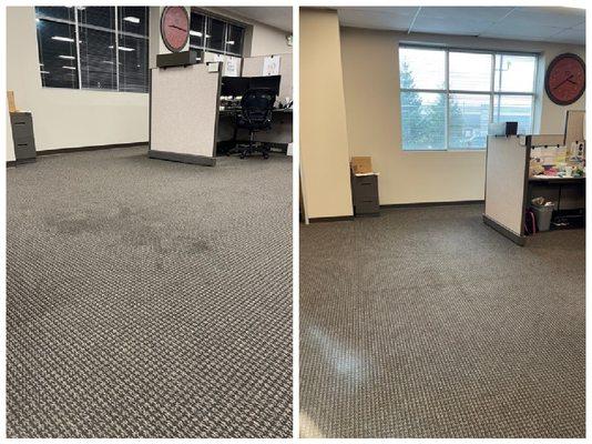 Is it time to have your office carpeting cleaned? What a difference it can make #officepride #floortechniciansROCK!