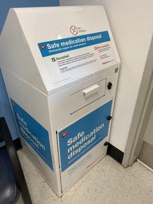 Expired medication box is located in the pharmacy area