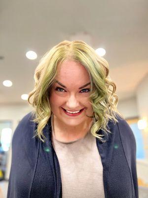 Fun green hair