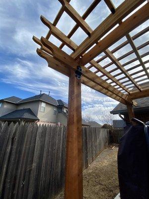 Cedar pergola