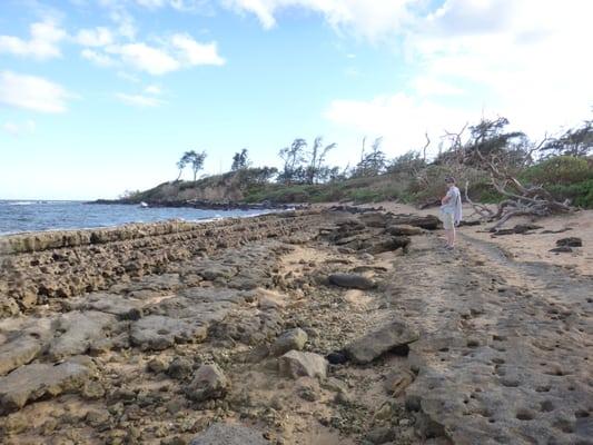 The rocky bits are fun to walk on (don't walk on underwater reefs please!)