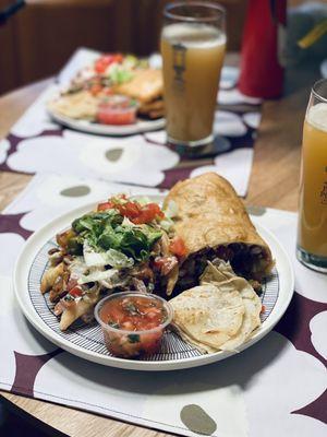 Vegan Chimichanga - Deep Fried, Vegan Corn Quesadilla, Vegan Fries