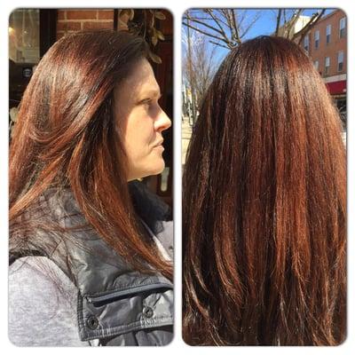 Balayage cut and blow out by Stephanie