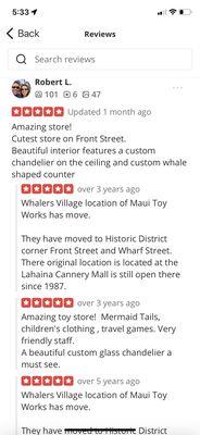 Reviews by the owner posing as a shopper