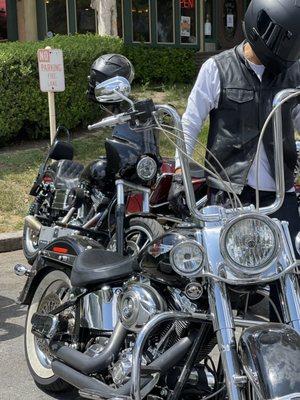 Plenty of biker parking out front