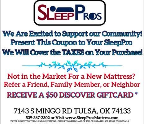 Present this coupon to your SleepPro to lock in your savings!