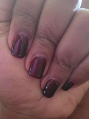 Complimentary Wine color  Gel manicure