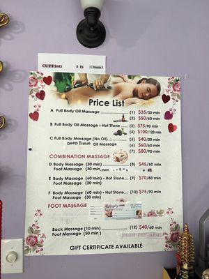 Price list