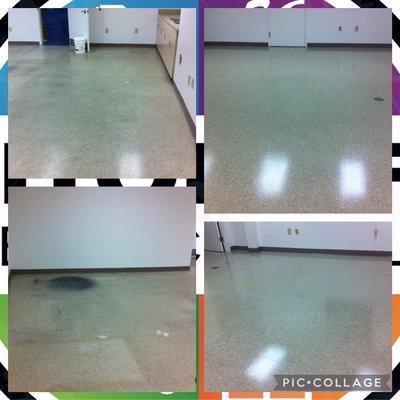 Floor care: strip and wax, VCT, carpet cleaning