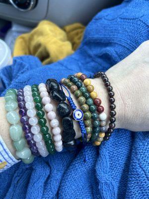 Real stone bracelets, great weight and quality, wonderfully priced and infused with love. Thank you again