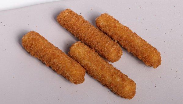 Crisp breaded mozzarella sticks