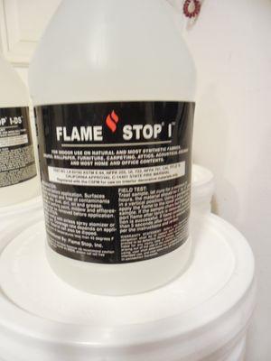 FLamestop 1 for most fabrics and textiles for homes, restaurants, trade shows, etc.