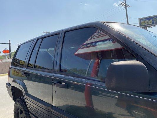 Front driver & passenger Standard window tint. Standard window tint