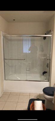 Sliding shower glass door