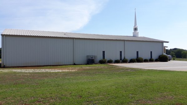 Side view of church