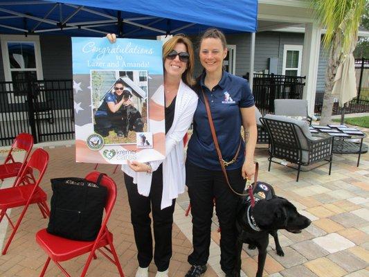 We raised $20,000 to put a new leash on life! Congrats Amanda and Lazer! #K9sForWarriors #KremerCares