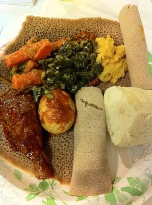 Ethiopian lunch at the Mahiber event. My son had 2 plates worth and now having popcorn...