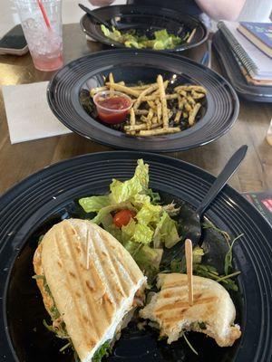 Chicken and Goat Cheese Sandwich Garlic Cilantro Fries