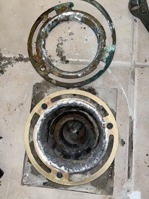 Toilet flange replacement.