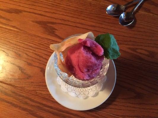 Pear and raspberry sorbet