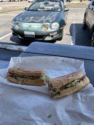 Roadside location with shaded picnic table