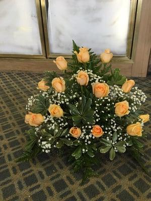 Rose altar arrangement