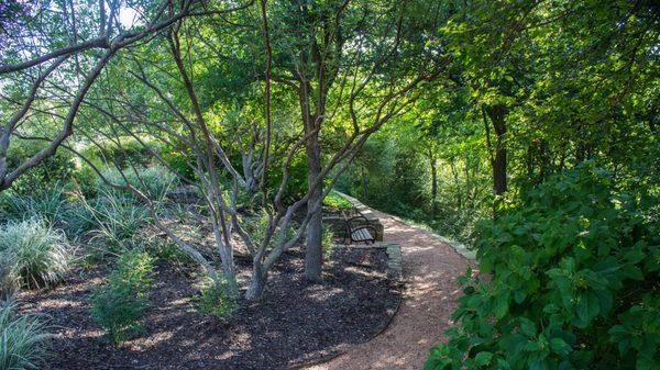 A maintained trail and green space.