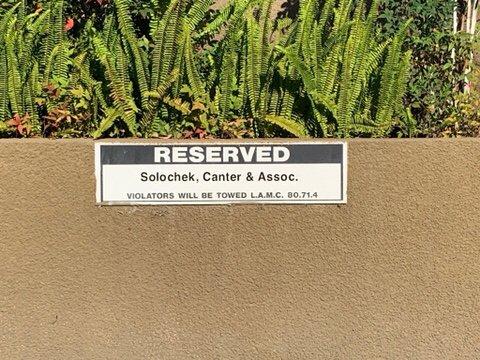 Reserved Parking on back side of building