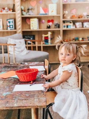 Our little one loved all the toys and arts/craft activities they offer during childcare! They are so good about sanitizing everything too!