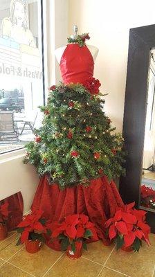 Our seamstress made this Christmas tree dress