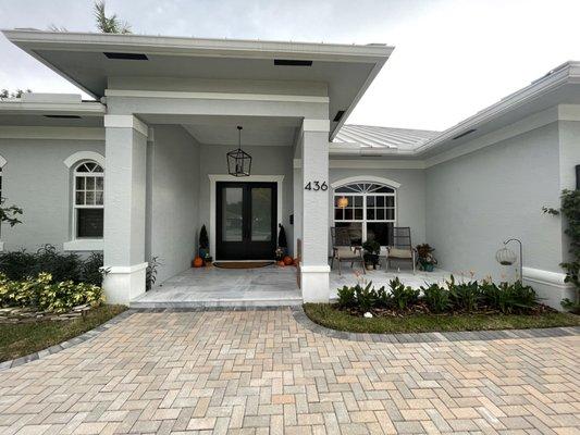 Windoor estate collection double entry door from outside.