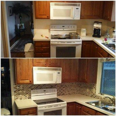 Kitchen Backsplash Before and After