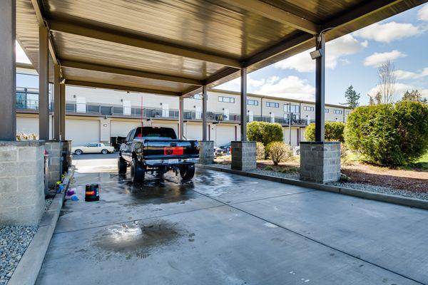 Vehicle washing station at Glacier West Garage Plus at 21607 Mountain Hwy E, Spanaway, WA 98387