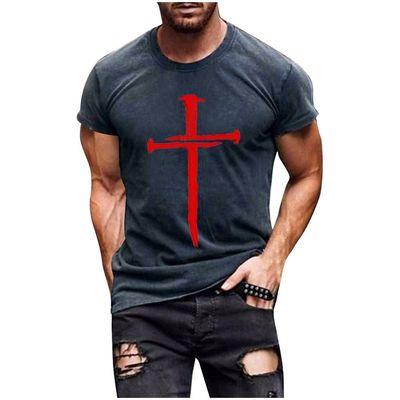 Mens Summer Casual T-Shirts Short Sleeve Crewneck Tops Graphic Print Funny Tee Slim Fit Holiday Work Tunic Blouse