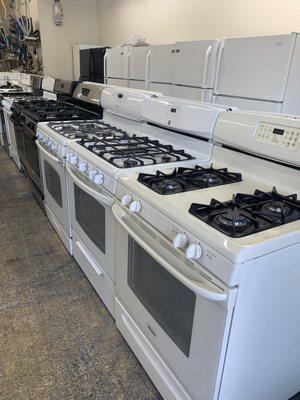 Different types and sizes of stoves and refrigerators available