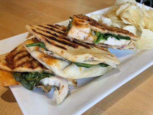 Chicken and spinach panini