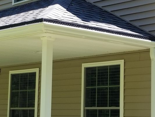 Close-up of Waterloov gutter protection (keeps out pine needles and all debris). Verified job in Auburn.