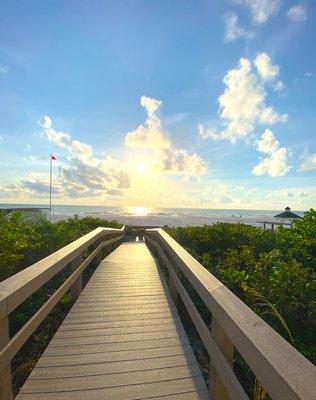 View of the beach right before sunset!