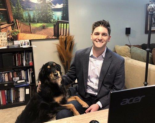 Michael Kelley, CFP® with his dog Stewie