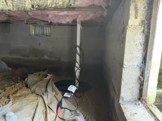 Installation of sump pump and pit