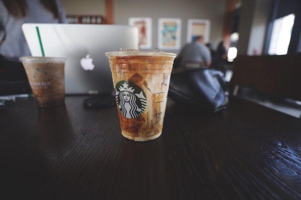 Grande Iced Coffee with half & half.