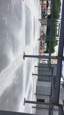 Concrete slab after being saw cut (for expansion joints)