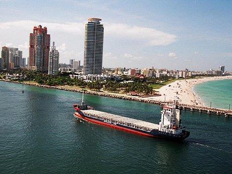 Antillean line sailing on the government cut - Miami Beach.