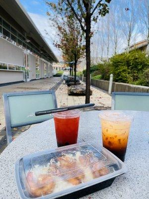 Cajun Garlic Shrimp Rice Bowl  Thai Iced Tea w/ Boba   Mango Dragon Fruit Tea w/ Boba